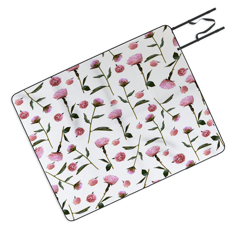 Lisa Argyropoulos Peonies on White Picnic Blanket