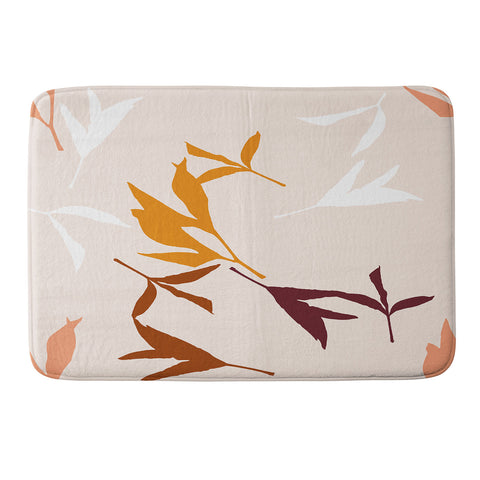 Lisa Argyropoulos Peony Leaf Silhouettes Memory Foam Bath Mat