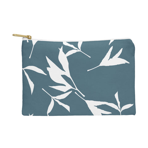 Lisa Argyropoulos Peony Leaf Silhouettes Blue Pouch