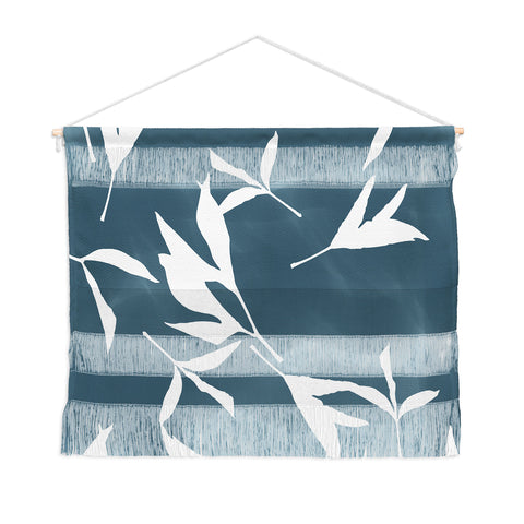 Lisa Argyropoulos Peony Leaf Silhouettes Blue Wall Hanging Landscape
