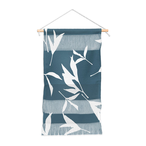 Lisa Argyropoulos Peony Leaf Silhouettes Blue Wall Hanging Portrait