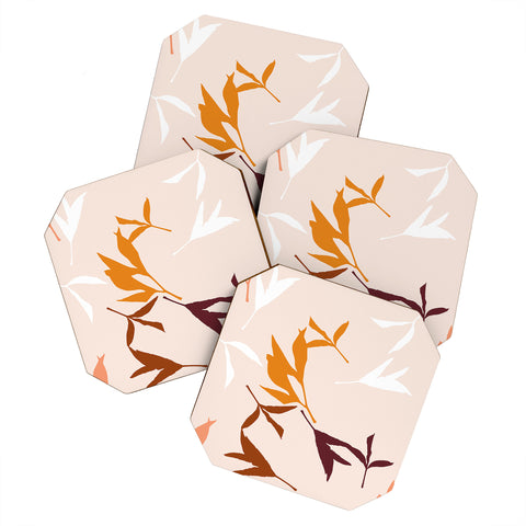 Lisa Argyropoulos Peony Leaf Silhouettes Coaster Set