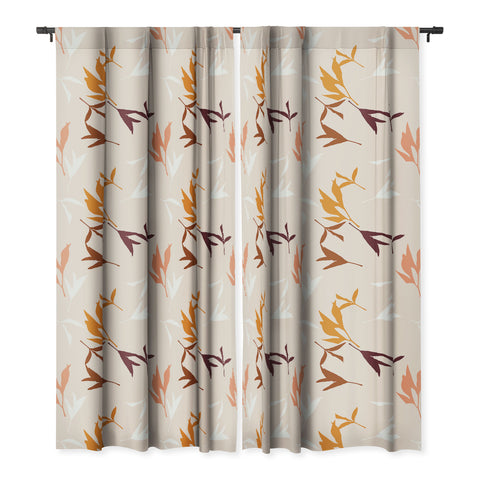 Lisa Argyropoulos Peony Leaf Silhouettes Blackout Window Curtain