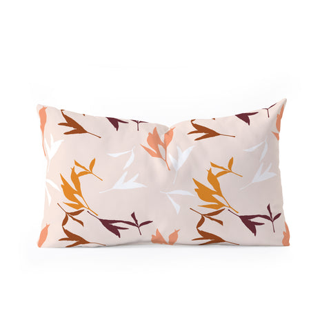 Lisa Argyropoulos Peony Leaf Silhouettes Oblong Throw Pillow