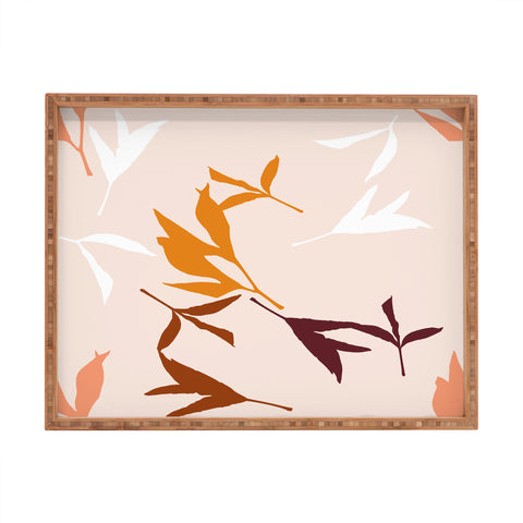 Lisa Argyropoulos Peony Leaf Silhouettes Rectangular Tray