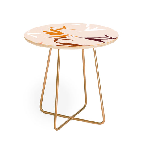 Lisa Argyropoulos Peony Leaf Silhouettes Round Side Table