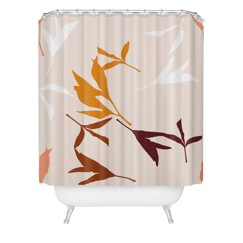 Lisa Argyropoulos Peony Leaf Silhouettes Shower Curtain