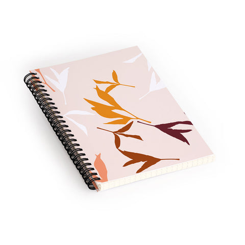Lisa Argyropoulos Peony Leaf Silhouettes Spiral Notebook
