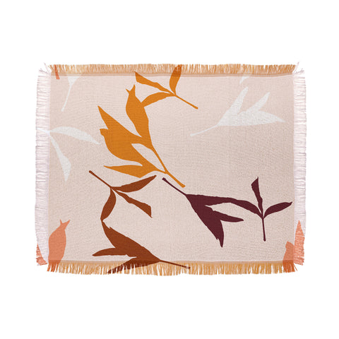 Lisa Argyropoulos Peony Leaf Silhouettes Throw Blanket