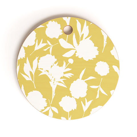 Lisa Argyropoulos Peony Silhouettes Harvest Cutting Board Round