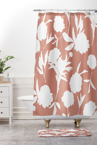 Lisa Argyropoulos Peony Silhouettes Shower Curtain And Mat