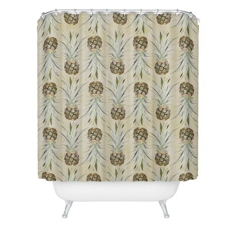 Lisa Argyropoulos Pineapple Jungle Earthy Shower Curtain