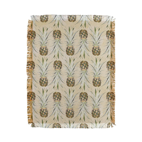 Lisa Argyropoulos Pineapple Jungle Earthy Throw Blanket