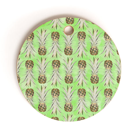 Lisa Argyropoulos Pineapple Jungle Green Cutting Board Round