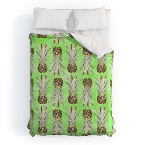 Lisa Argyropoulos Pineapple Jungle Green Duvet Cover