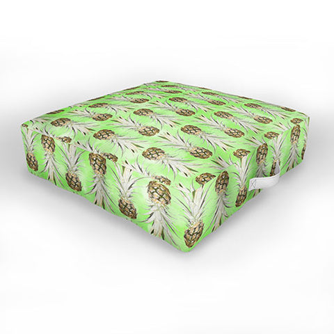 Lisa Argyropoulos Pineapple Jungle Green Outdoor Floor Cushion