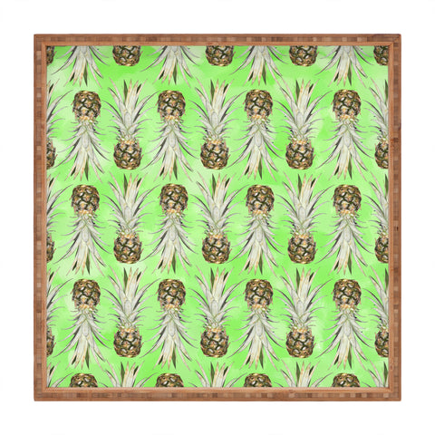 Lisa Argyropoulos Pineapple Jungle Green Square Tray