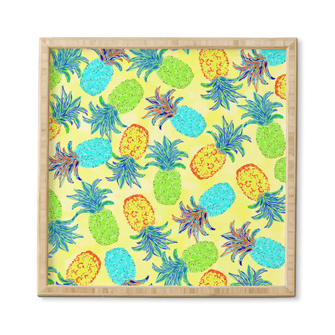 Lisa Argyropoulos Pineapple Pandemonium Yellow Framed Wall Art