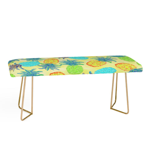 Lisa Argyropoulos Pineapple Pandemonium Yellow Bench