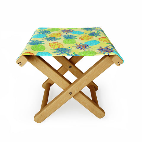 Lisa Argyropoulos Pineapple Pandemonium Yellow Folding Stool