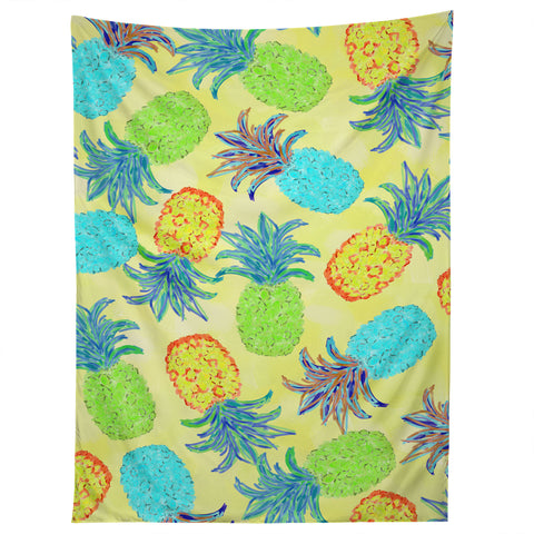 Lisa Argyropoulos Pineapple Pandemonium Yellow Tapestry