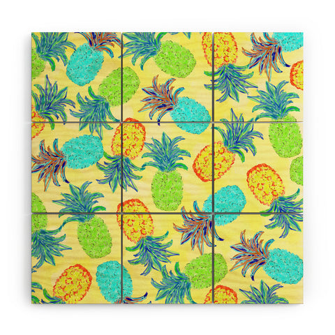 Lisa Argyropoulos Pineapple Pandemonium Yellow Wood Wall Mural