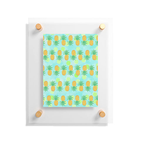 Lisa Argyropoulos Pineapples And Polka Dots Floating Acrylic Print