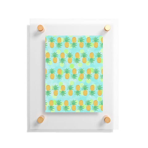 Lisa Argyropoulos Pineapples And Polka Dots Floating Acrylic Print