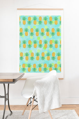 Lisa Argyropoulos Pineapples And Polka Dots Art Print And Hanger