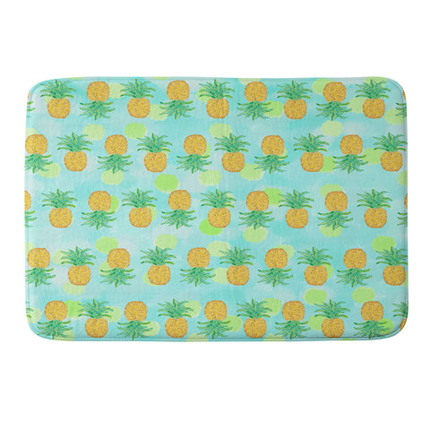 Lisa Argyropoulos Pineapples And Polka Dots Memory Foam Bath Mat