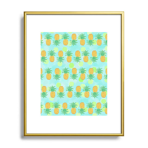 Lisa Argyropoulos Pineapples And Polka Dots Metal Framed Art Print