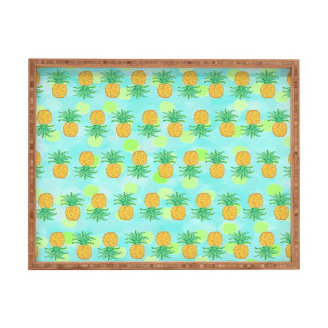 Lisa Argyropoulos Pineapples And Polka Dots Rectangular Tray