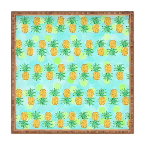 Lisa Argyropoulos Pineapples And Polka Dots Square Tray