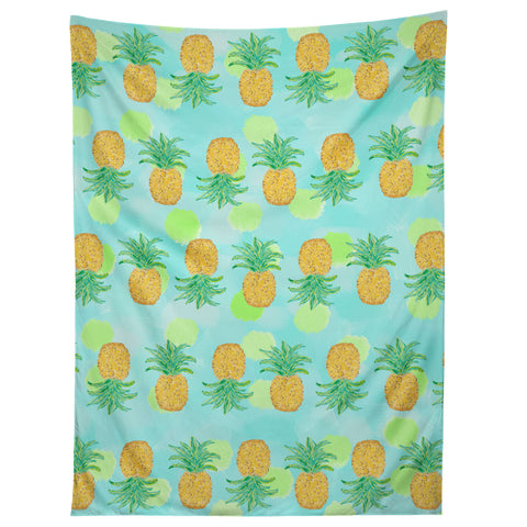 Lisa Argyropoulos Pineapples And Polka Dots Tapestry