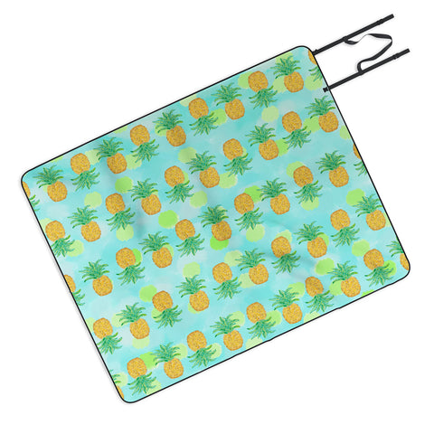 Lisa Argyropoulos Pineapples And Polka Dots Picnic Blanket