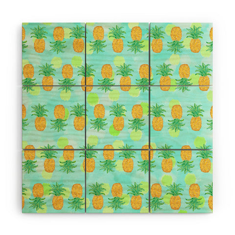 Lisa Argyropoulos Pineapples And Polka Dots Wood Wall Mural