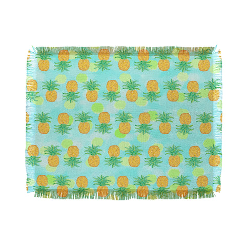 Lisa Argyropoulos Pineapples And Polka Dots Throw Blanket