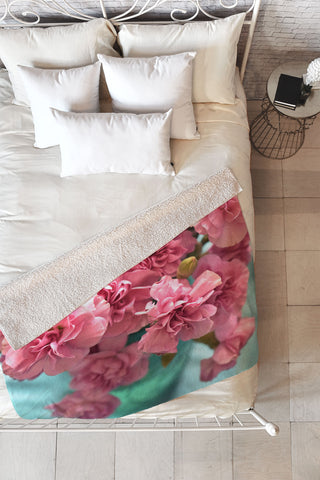 Lisa Argyropoulos Pink Carnations Fleece Throw Blanket