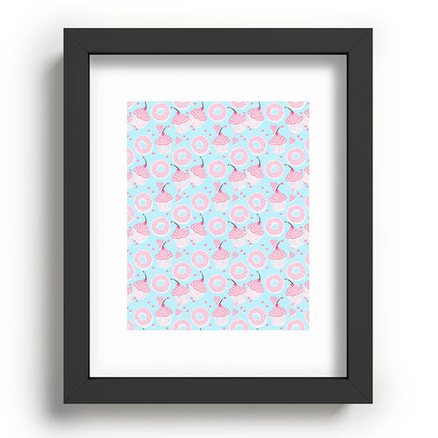 Lisa Argyropoulos Pink Cupcakes and Donuts Sky Blue Recessed Framing Rectangle