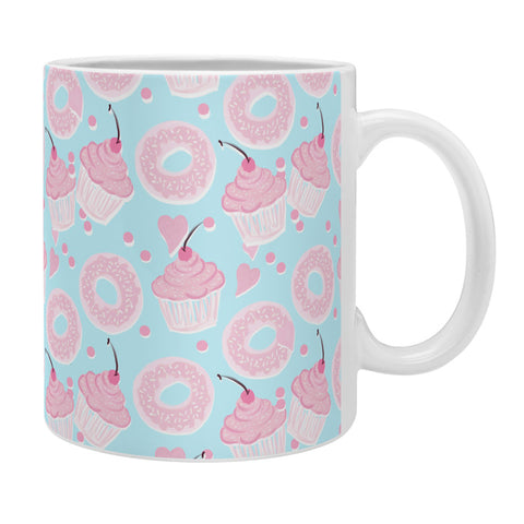 Lisa Argyropoulos Pink Cupcakes and Donuts Sky Blue Coffee Mug