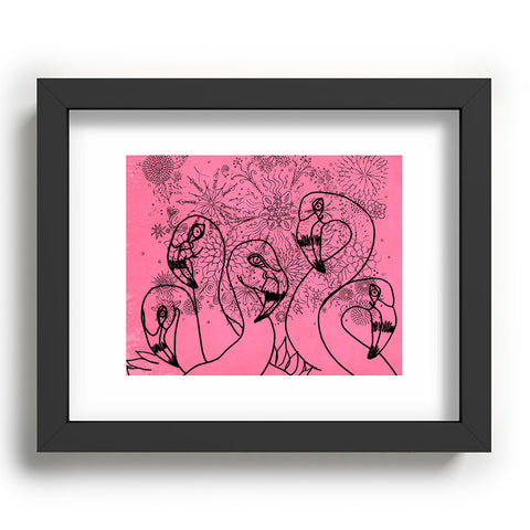 Lisa Argyropoulos Pink Flamingos Recessed Framing Rectangle