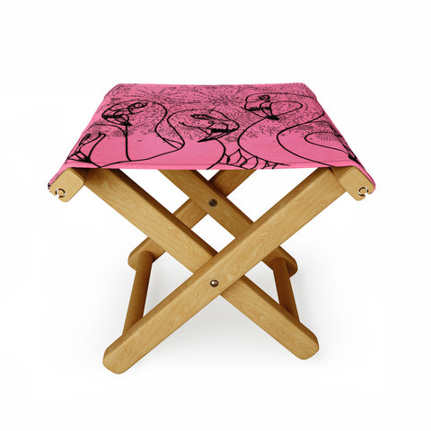 Lisa Argyropoulos Pink Flamingos Folding Stool