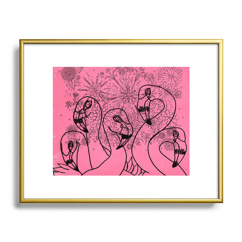 Lisa Argyropoulos Pink Flamingos Metal Framed Art Print