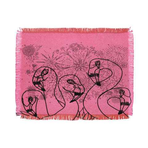 Lisa Argyropoulos Pink Flamingos Throw Blanket