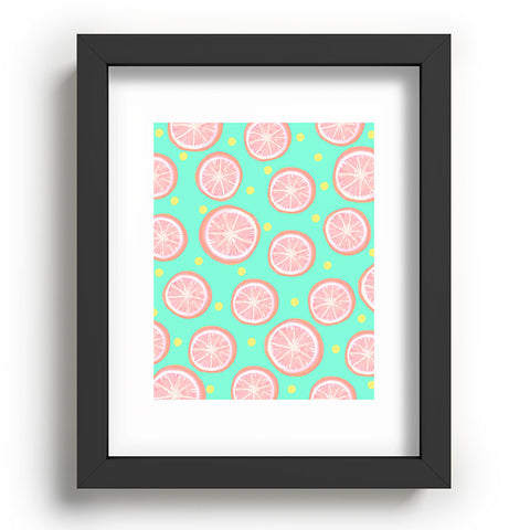 Lisa Argyropoulos Pink Grapefruit and Dots Recessed Framing Rectangle