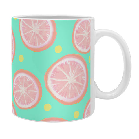 Lisa Argyropoulos Pink Grapefruit and Dots Coffee Mug