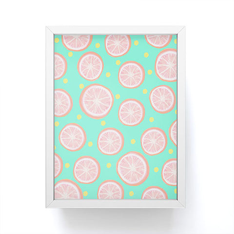 Lisa Argyropoulos Pink Grapefruit and Dots Framed Mini Art Print