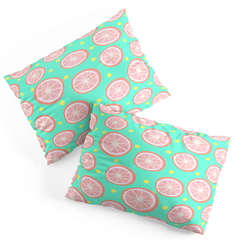 Lisa Argyropoulos Pink Grapefruit and Dots Pillow Shams