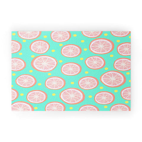 Lisa Argyropoulos Pink Grapefruit and Dots Welcome Mat