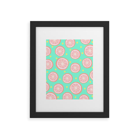 Lisa Argyropoulos Pink Grapefruit and Dots Framed Art Print